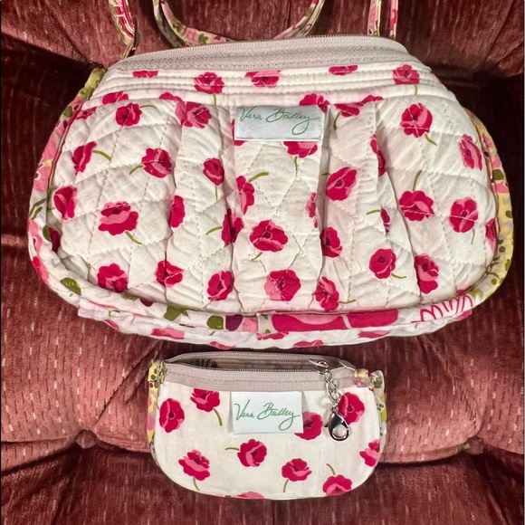 VERA BRADLEY Frannie Purse & Zip ID (Retired!) Make Me Blush - Picture 3 of 4